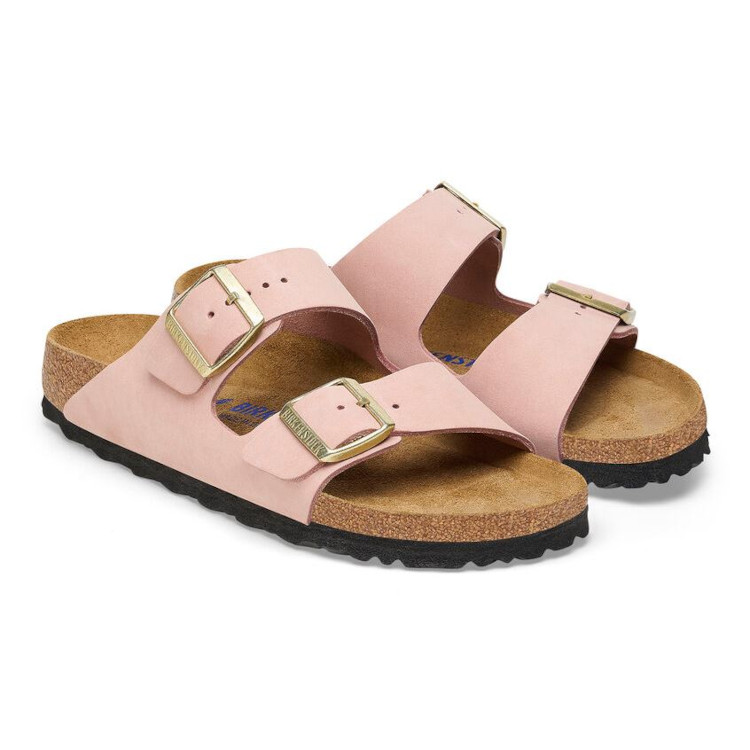 Birkenstock Arizona SFB Nubuck Sandal | Soft Pink | Reg Width- Women's (1027661) - Image 4